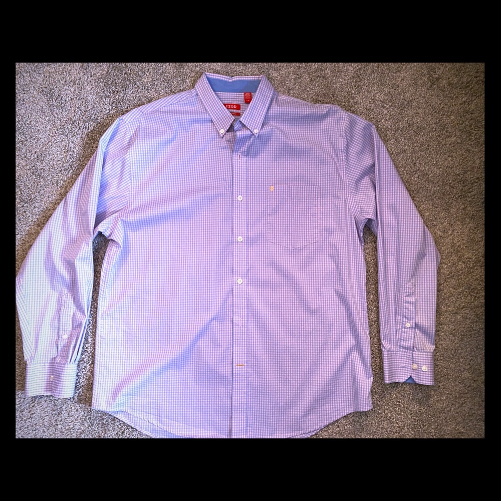 IZod LS shirt Size...Large. NWOT Color: blue/pink